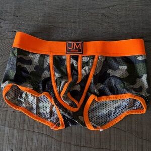 Joomra Men's Camouflage Boxer Briefs with Orange Accents